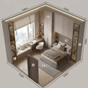 Modern Compact Bedroom Designs & Floor Plans